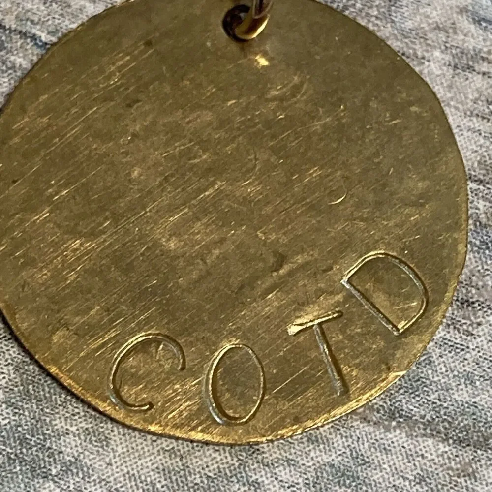 14k GF Hammered Disc Necklace 18" Chain Charm‎ Artisan Mountains Stamped Minimal - Picture 4 of 8